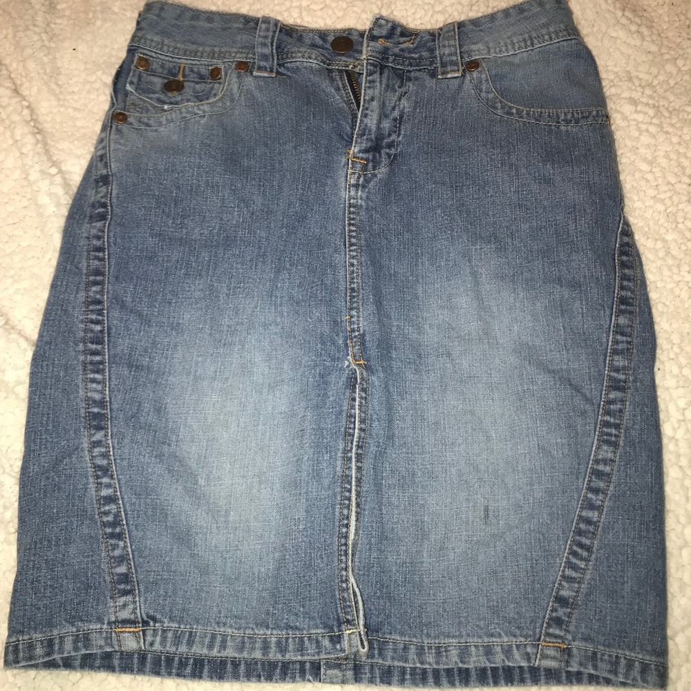 Vintage denim pencil skirt